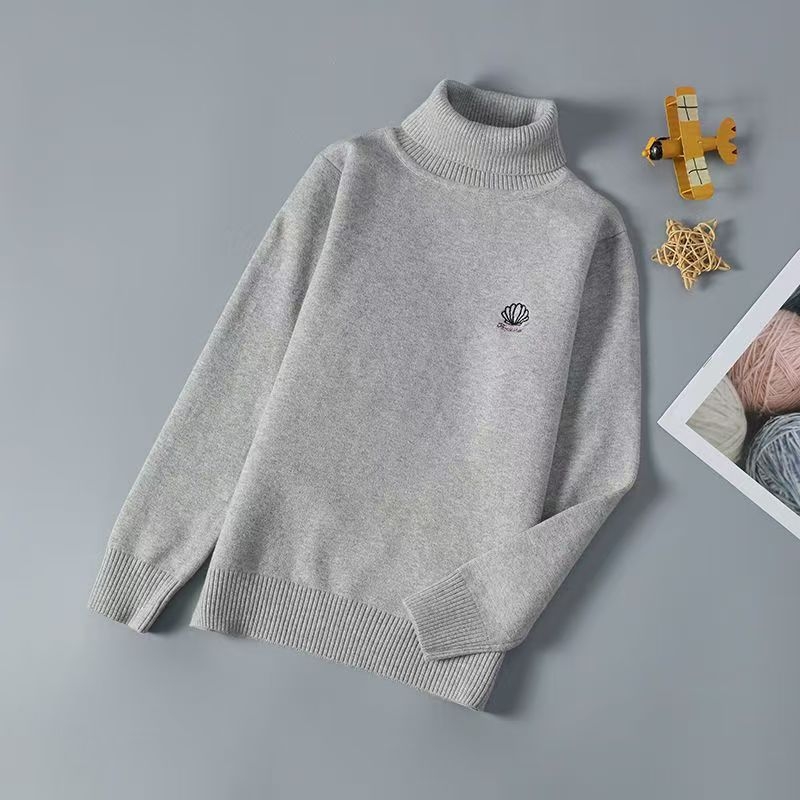 Bērnu adīts džemperis ar augstu apkakli, flīsa oderējums, biezs audums, 80% kokvilna, Ziemas kolekcija 2025, unisex