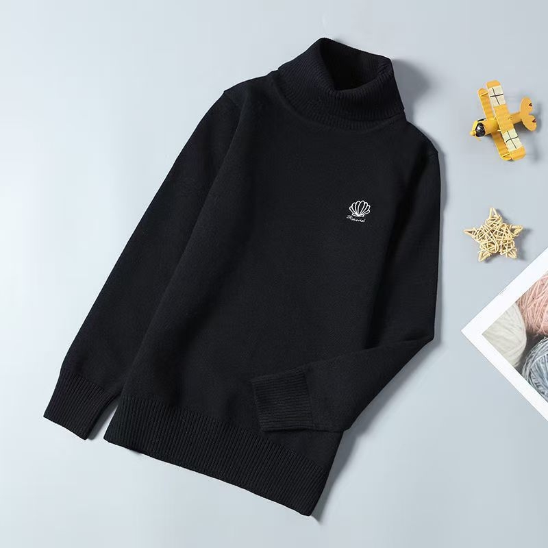 Bērnu adīts džemperis ar augstu apkakli, flīsa oderējums, biezs audums, 80% kokvilna, Ziemas kolekcija 2025, unisex