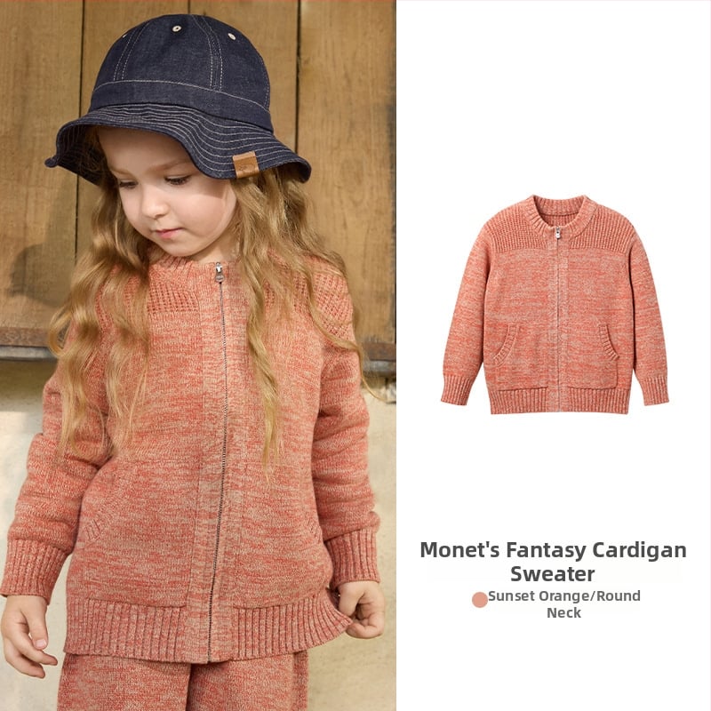 Bērnu adīta kapucēta džemperis ar rāvējslēdzēju, truša kažokāds, piemērots zīdaiņiem 0–1 gadam, rudens