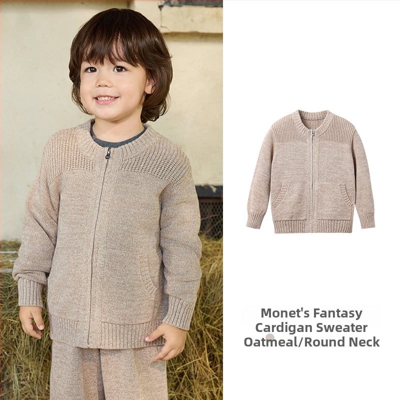 Bērnu adīta kapucēta džemperis ar rāvējslēdzēju, truša kažokāds, piemērots zīdaiņiem 0–1 gadam, rudens