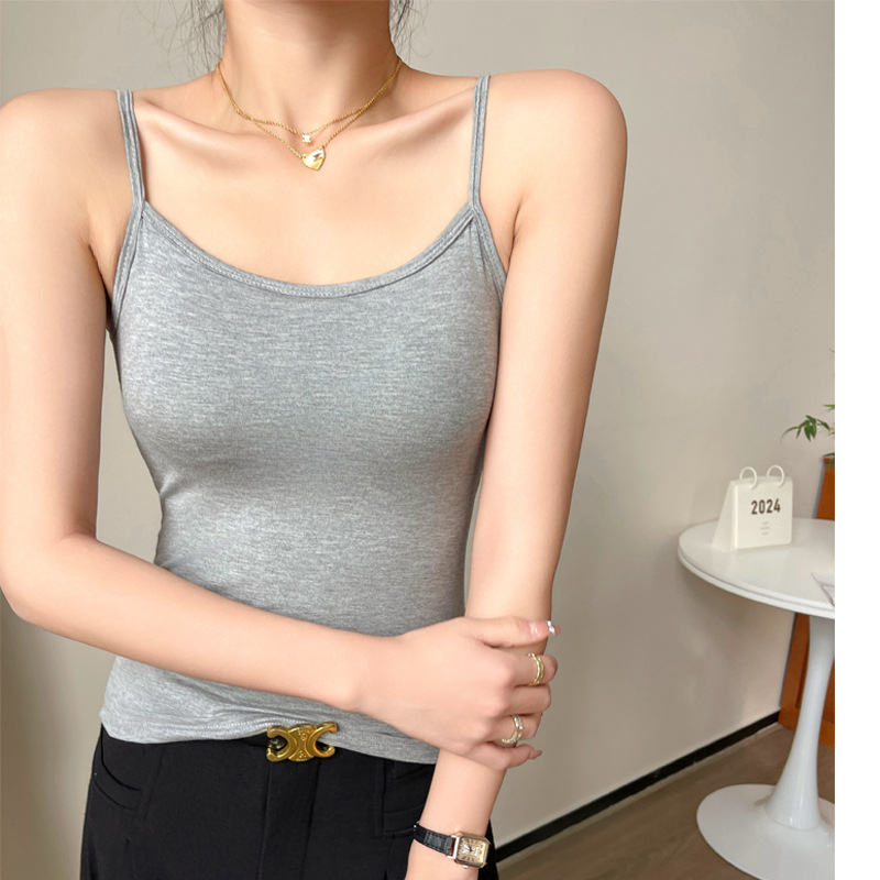 Sieviešu modal top – sling stils, neizņemamas plecu siksnas, viskozes maisījums 80–90%, augsta elastība, vasara 2024