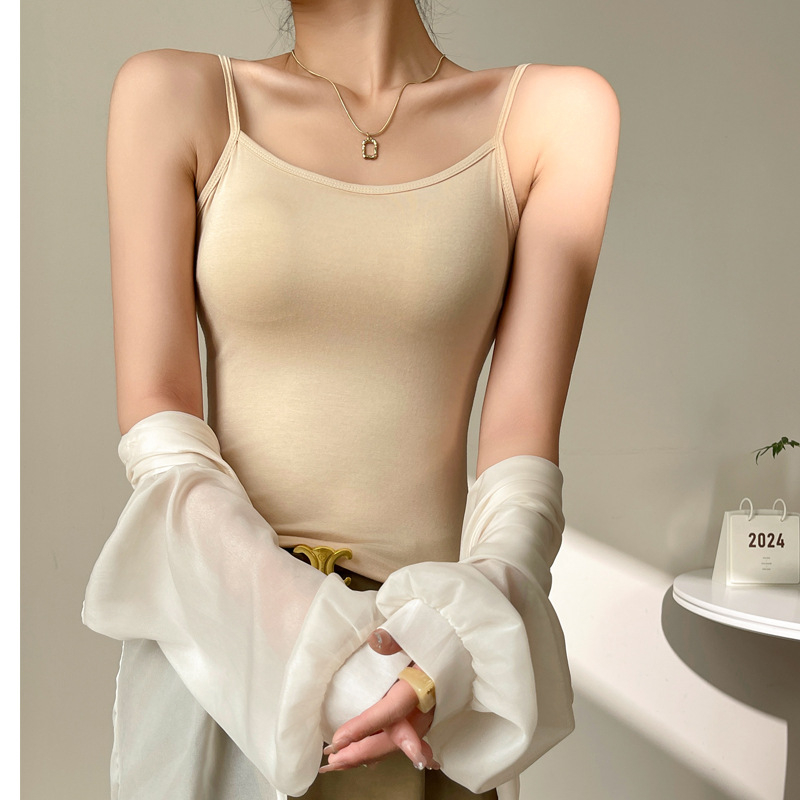 Sieviešu modal top – sling stils, neizņemamas plecu siksnas, viskozes maisījums 80–90%, augsta elastība, vasara 2024