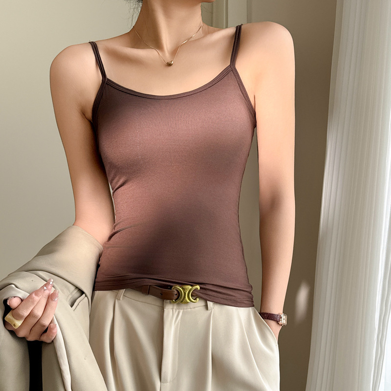 Sieviešu modal top – sling stils, neizņemamas plecu siksnas, viskozes maisījums 80–90%, augsta elastība, vasara 2024