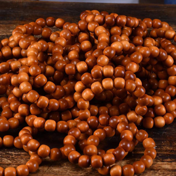 Thuja puidust helmeste käevõru – käsitöö, looduslik, poleeritud, etnilise stiiliga