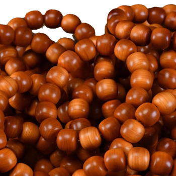 Thuja puidust helmeste käevõru – käsitöö, looduslik, poleeritud, etnilise stiiliga