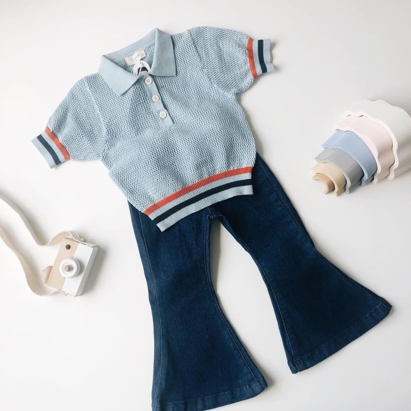 Детски пуловер - на райета, дълъг ръкав, кръгло деколте, 90% памук, зима и есен