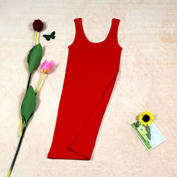 Princess Town kokvilnas kleita ar siksnām, slaigs siluets, vidēja garuma, dubultās siksnas