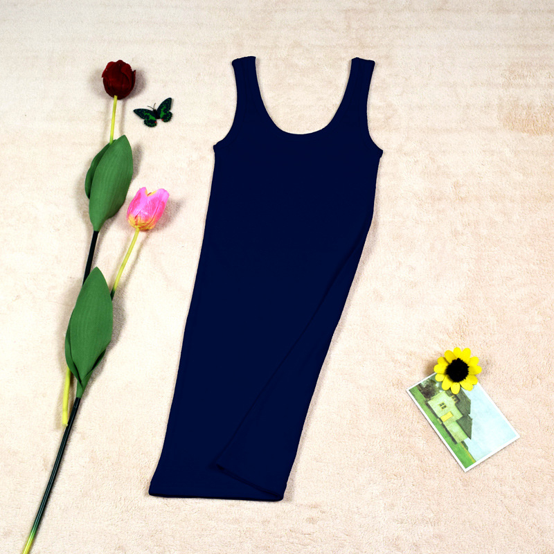 Princess Town kokvilnas kleita ar siksnām, slaigs siluets, vidēja garuma, dubultās siksnas