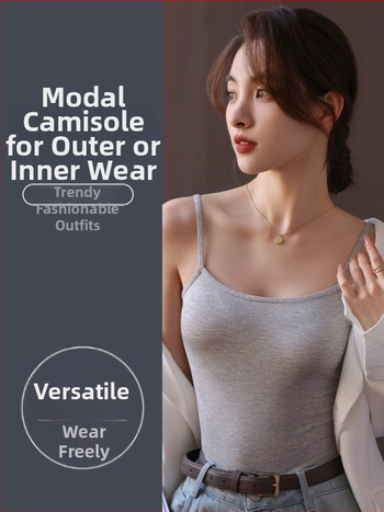 Sieviešu modal top, šaurs siluets, divas plecu siksnas, viskoze 90–95%, vidējais garums 50–65 cm