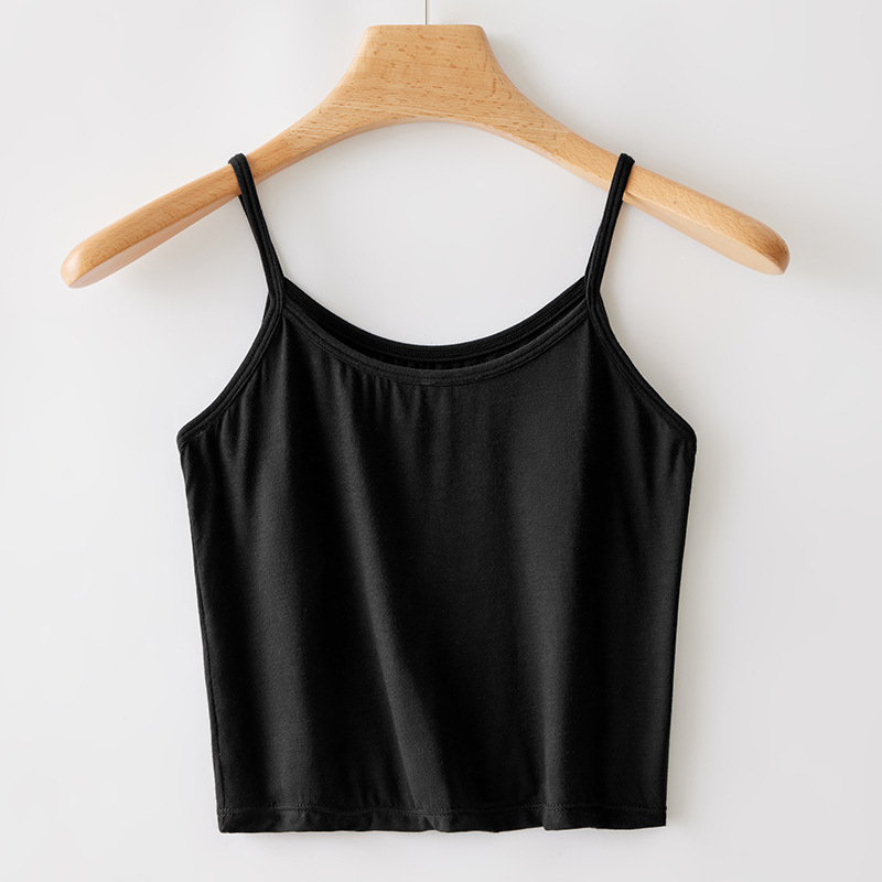 Sieviešu modal top, šaurs siluets, divas plecu siksnas, viskoze 90–95%, vidējais garums 50–65 cm