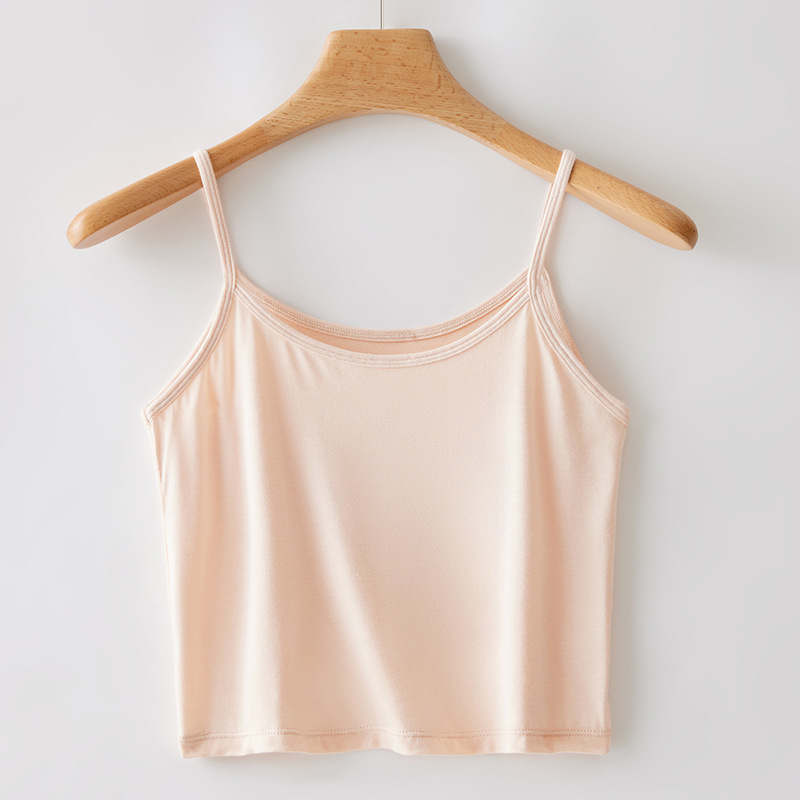 Sieviešu modal top, šaurs siluets, divas plecu siksnas, viskoze 90–95%, vidējais garums 50–65 cm