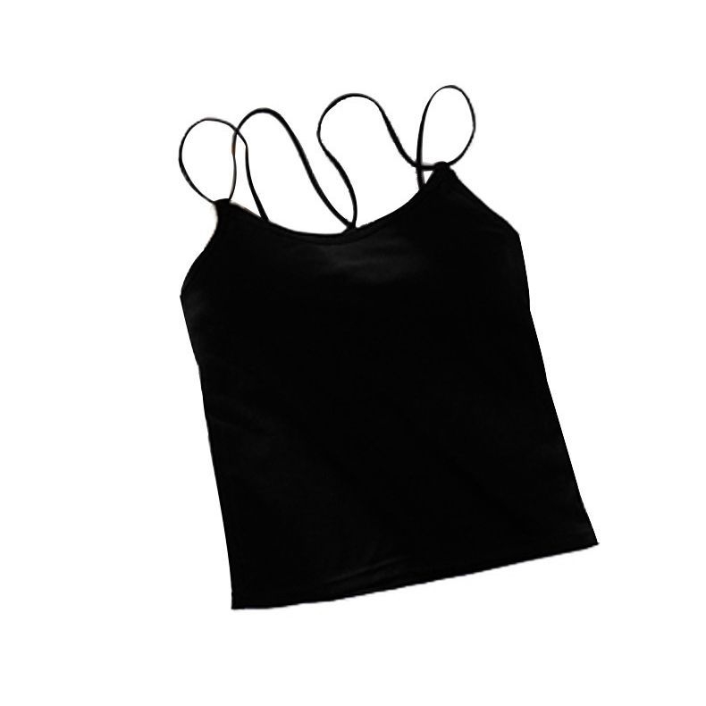 Sieviešu kokvilnas top ar krūšu spilventiņiem, krustotas siksnas aizmugurē, zemais izgriezums, visu sezonu, 90–95% kokvilnas, auduma blīvums 181–200 g/m²