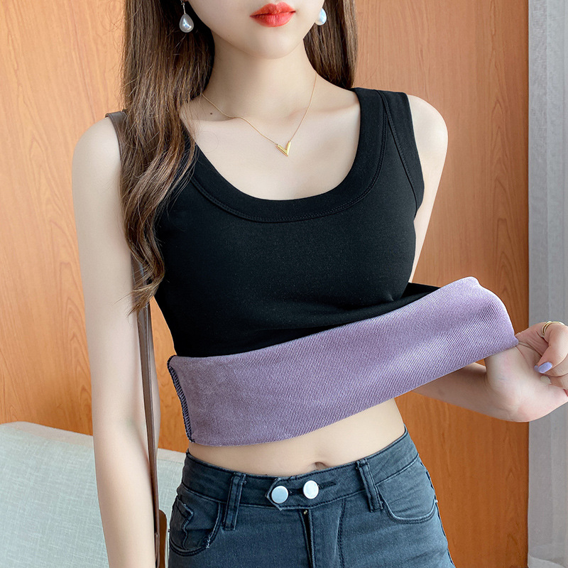 Sieviešu bez piedurknēm vesta ar flīsa iekšējo pildījumu, slaida piegriezuma, sling stils, vienkrāsains kokvilnas audums (Galvenais materiāls: kokvilna; Kokvilnas saturs: 30–50%; Drukājums: vienkrāsains)