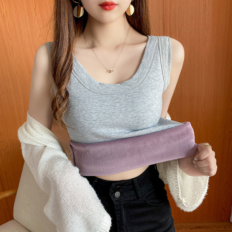 Sieviešu bez piedurknēm vesta ar flīsa iekšējo pildījumu, slaida piegriezuma, sling stils, vienkrāsains kokvilnas audums (Galvenais materiāls: kokvilna; Kokvilnas saturs: 30–50%; Drukājums: vienkrāsains)