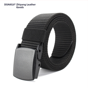 Curea de pânză pentru bărbați, nailon imitativ, cataramă din plastic netedă, lățime 2–4 cm