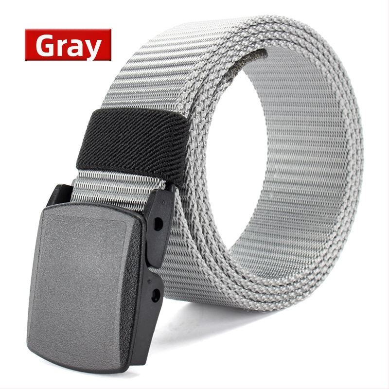 Curea de pânză pentru bărbați, nailon imitativ, cataramă din plastic netedă, lățime 2–4 cm