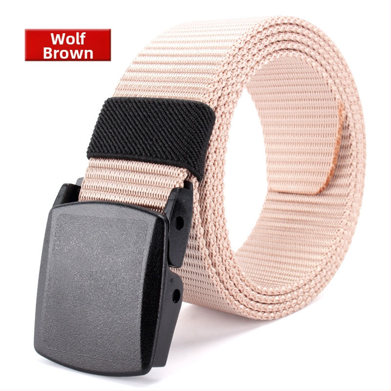 Curea de pânză pentru bărbați, nailon imitativ, cataramă din plastic netedă, lățime 2–4 cm