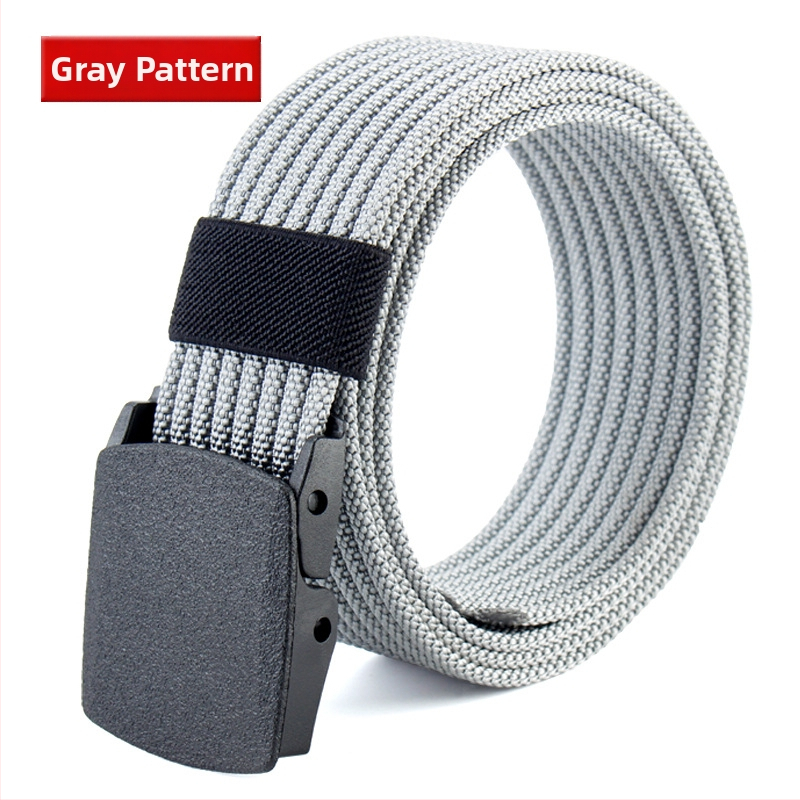 Curea de pânză pentru bărbați, nailon imitativ, cataramă din plastic netedă, lățime 2–4 cm