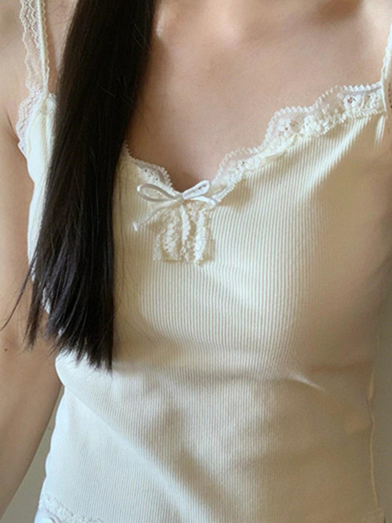 Bustier top ar mežģīņu apdari, divas siksnas, 100% kokvilna, A līnijas siluets, īss garums 40–50 cm