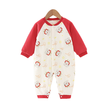 Бебешки гащеризон от 100% памук, 150 g подплатен топъл модел, дълги ръкави, едноредно закопчаване, без качулка, за новородени, неутрален пол, подходящ за пролет, есен и зима