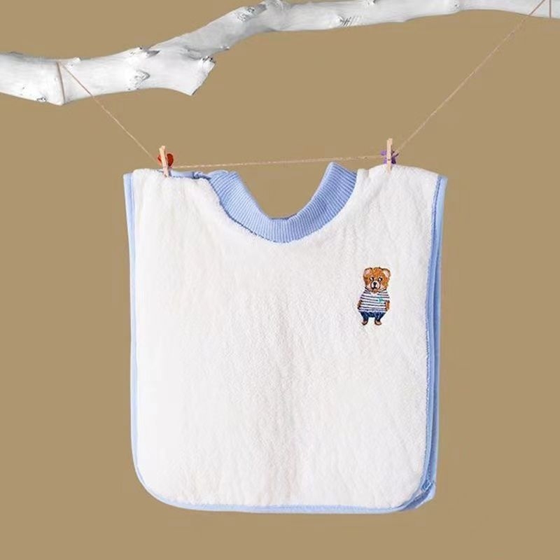 Vízálló baba etető kötény cartoon mintával, velúr anyagból, poliészter, 3–8 éveseknek