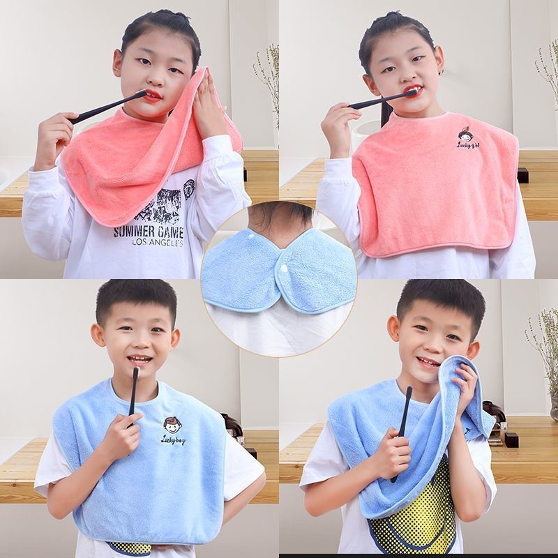 Vízálló baba etető kötény cartoon mintával, velúr anyagból, poliészter, 3–8 éveseknek