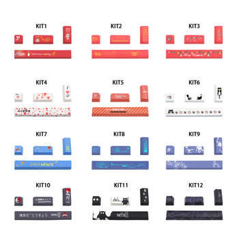 PBT klahvikatted mehaanilisele klaviatuurile, viiepoolne sublimatsioon, 4 klahvi: 6.25U tühik, ESC, Enter ja parem Enter