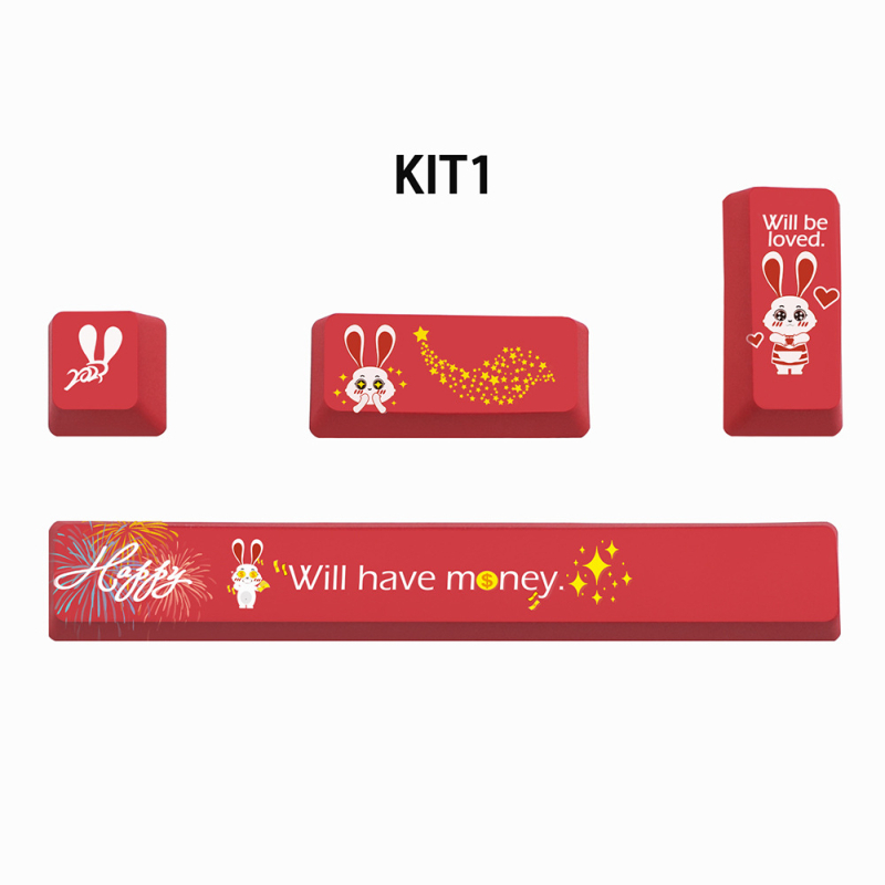 PBT klahvikatted mehaanilisele klaviatuurile, viiepoolne sublimatsioon, 4 klahvi: 6.25U tühik, ESC, Enter ja parem Enter