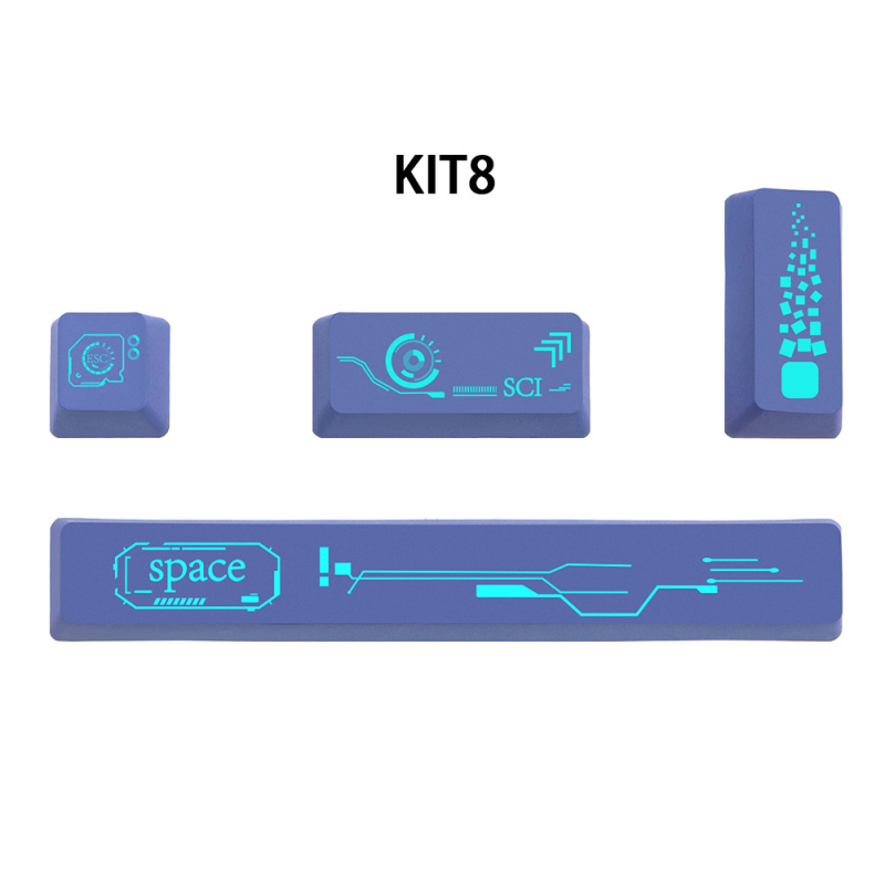 PBT klahvikatted mehaanilisele klaviatuurile, viiepoolne sublimatsioon, 4 klahvi: 6.25U tühik, ESC, Enter ja parem Enter
