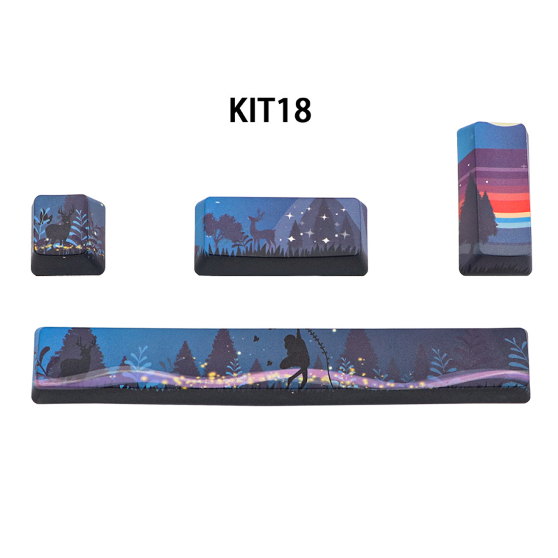 PBT klahvikatted mehaanilisele klaviatuurile, viiepoolne sublimatsioon, 4 klahvi: 6.25U tühik, ESC, Enter ja parem Enter