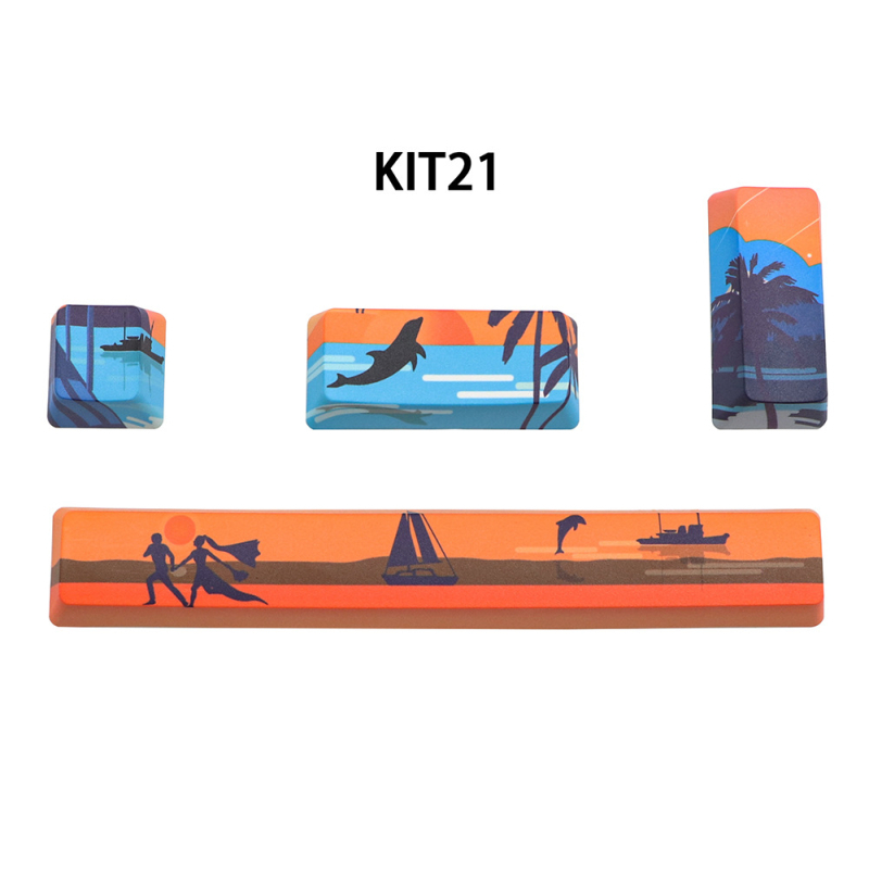 PBT klahvikatted mehaanilisele klaviatuurile, viiepoolne sublimatsioon, 4 klahvi: 6.25U tühik, ESC, Enter ja parem Enter