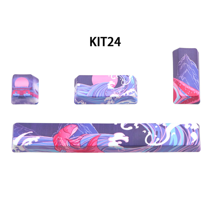 PBT klahvikatted mehaanilisele klaviatuurile, viiepoolne sublimatsioon, 4 klahvi: 6.25U tühik, ESC, Enter ja parem Enter