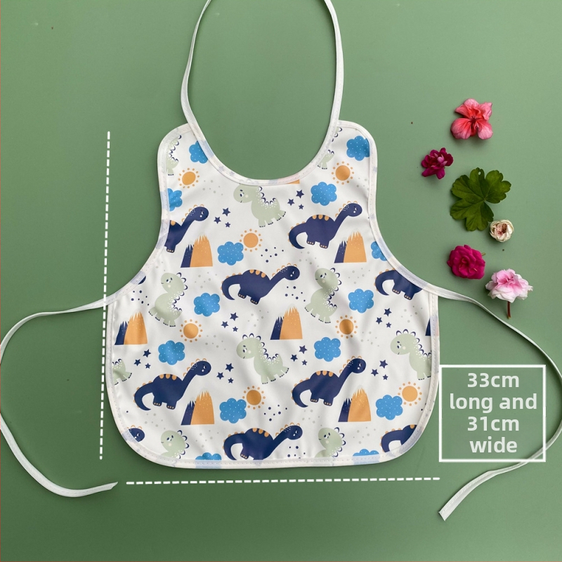 Zīdaiņu ēdināšanas lakats ar auklām, PU ūdensizturīgs, kabatiņa ēdiena uzņemšanai, mīksts ēdināšanas apģērbs zīdaiņiem un maziem bērniem 1–3 gadi