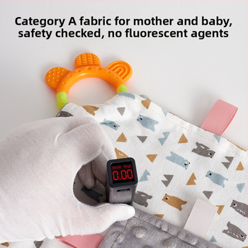 Bērnu siekalas dvielis ar pārtikas klases silikona zobu žaunu, kokvilnas džersija un samta audums, absorbējošs, vecums 0–3 gadi, drošības klase A