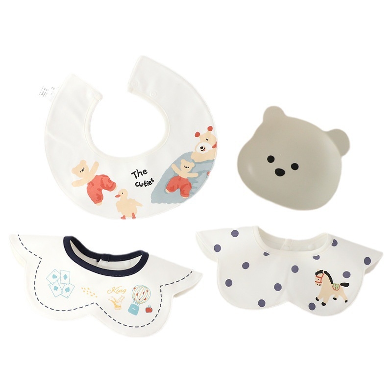 3 komplekti zīdaiņu bib, ūdensizturīgas kokosvilnas, piemēroti zīdaiņiem un 0–3 gadu vecumā, dzīvnieku motīvi