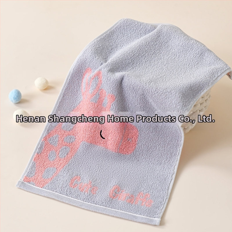 Bērnu sejas dvielis ar karikatūras Zoo motīvu, Jacquard – 100% kokvilna, 32s diegi, Jacquard/ vienkāršs audums, 50–80 g, zīdaiņiem un bērniem