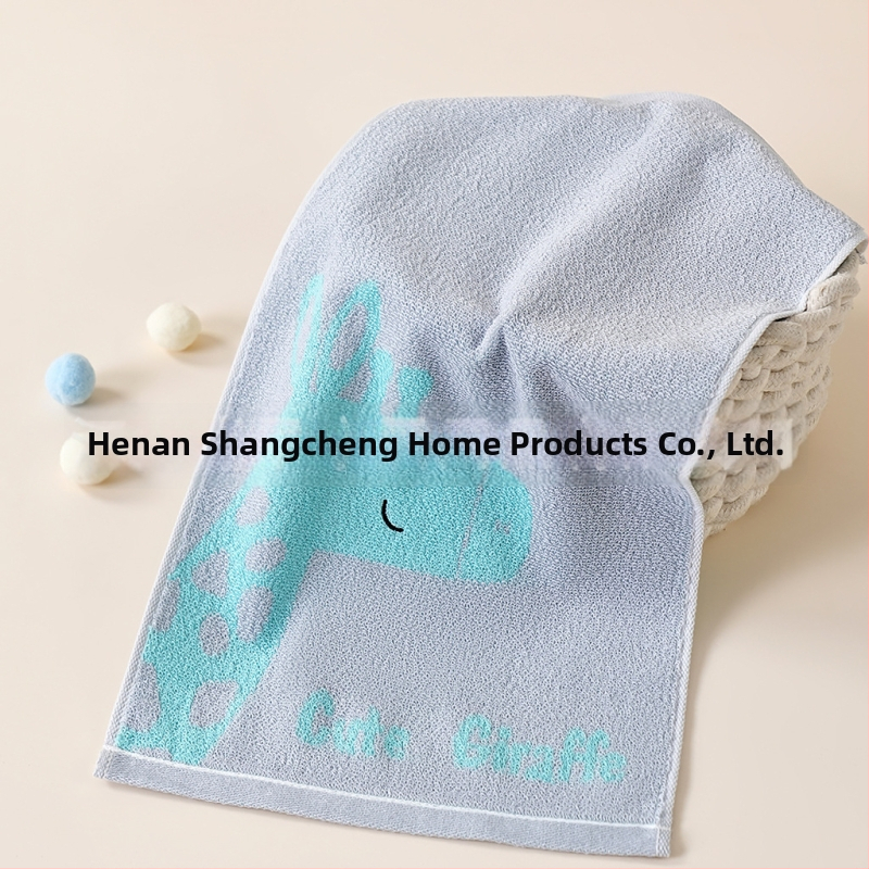 Bērnu sejas dvielis ar karikatūras Zoo motīvu, Jacquard – 100% kokvilna, 32s diegi, Jacquard/ vienkāršs audums, 50–80 g, zīdaiņiem un bērniem