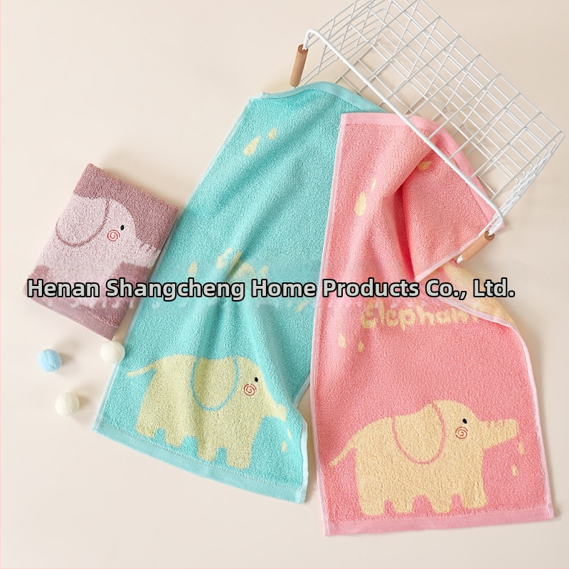 Bērnu sejas dvielis ar karikatūras Zoo motīvu, Jacquard – 100% kokvilna, 32s diegi, Jacquard/ vienkāršs audums, 50–80 g, zīdaiņiem un bērniem