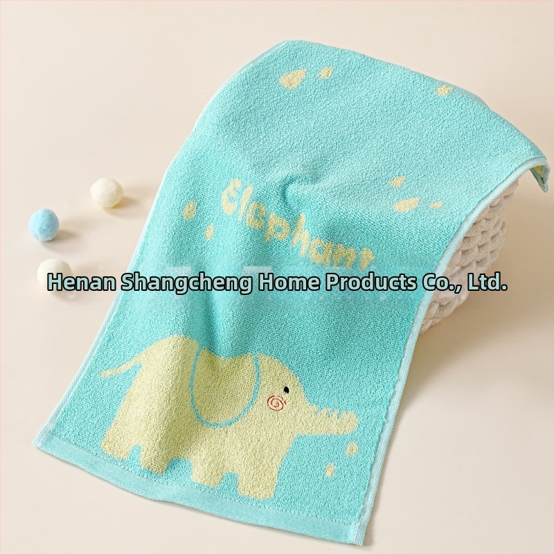 Bērnu sejas dvielis ar karikatūras Zoo motīvu, Jacquard – 100% kokvilna, 32s diegi, Jacquard/ vienkāršs audums, 50–80 g, zīdaiņiem un bērniem