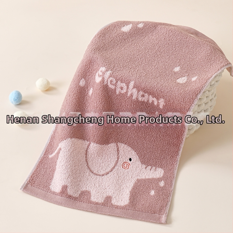 Bērnu sejas dvielis ar karikatūras Zoo motīvu, Jacquard – 100% kokvilna, 32s diegi, Jacquard/ vienkāršs audums, 50–80 g, zīdaiņiem un bērniem