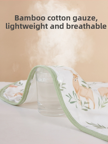 Četrslāņu bambusa šķiedras zīdaiņu šūpošanas wrap vasaras un pavasara lietošanai ar karikatūras rakstu, zīdaiņiem (0–12 mēneši, līdz 80 cm)