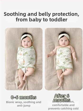 Četrslāņu bambusa šķiedras zīdaiņu šūpošanas wrap vasaras un pavasara lietošanai ar karikatūras rakstu, zīdaiņiem (0–12 mēneši, līdz 80 cm)