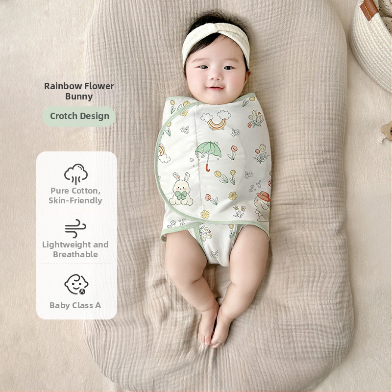 Četrslāņu bambusa šķiedras zīdaiņu šūpošanas wrap vasaras un pavasara lietošanai ar karikatūras rakstu, zīdaiņiem (0–12 mēneši, līdz 80 cm)