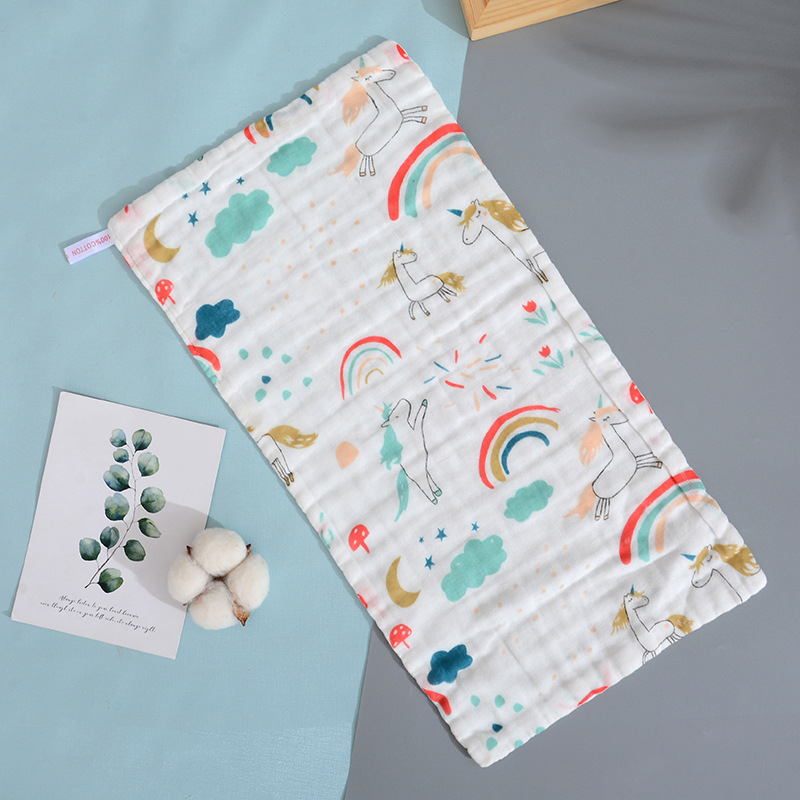 Kuuekihiline puuvillane beebide käterätt, marli näopäevik, kõrge tihedusega Seersucker