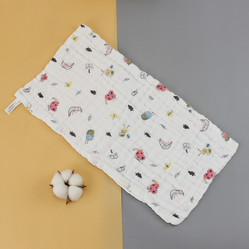 Kuuekihiline puuvillane beebide käterätt, marli näopäevik, kõrge tihedusega Seersucker