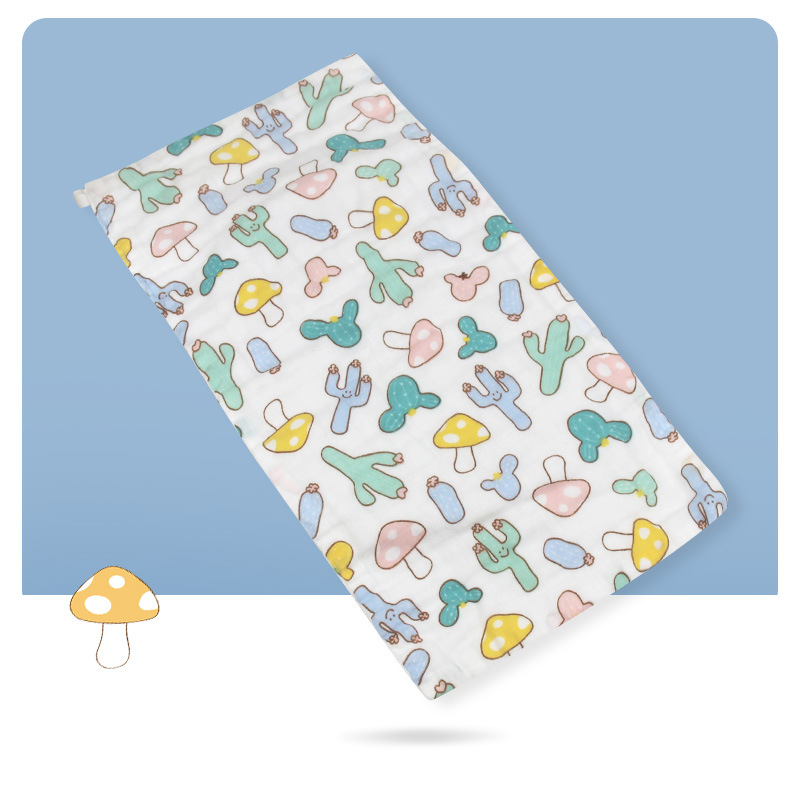 Kuuekihiline puuvillane beebide käterätt, marli näopäevik, kõrge tihedusega Seersucker