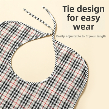 Unisex pieaugušo ūdensizturīgs ēšanas bibs, poliesteru–kokvilnas audums, plaid raksts, drošības klase A