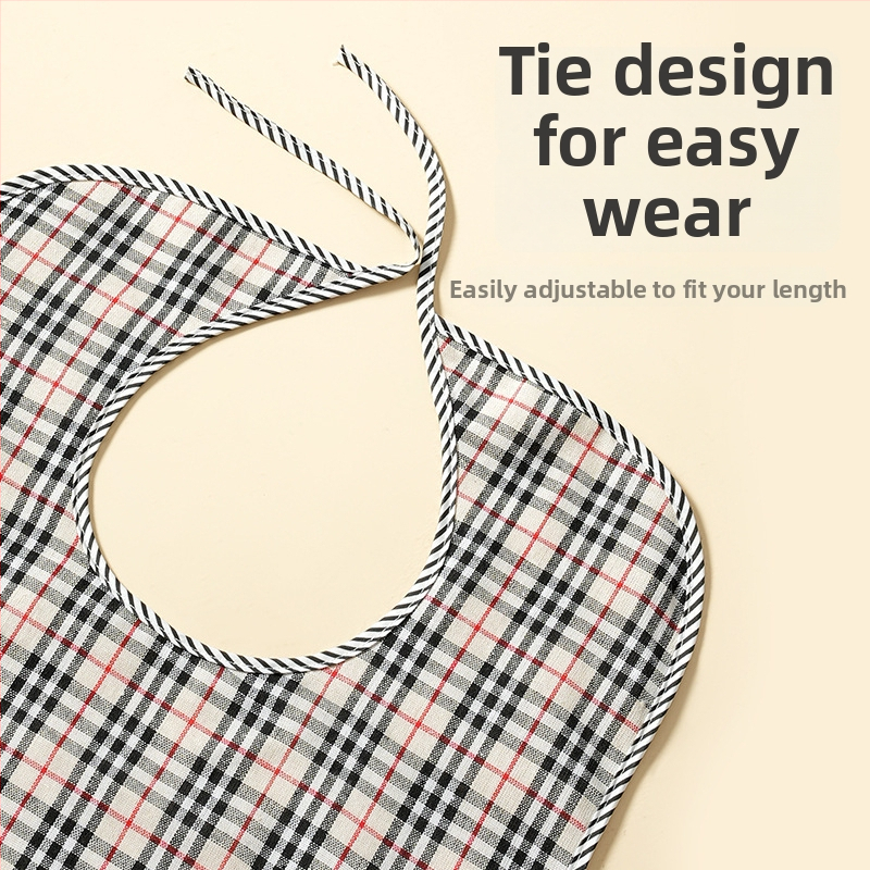 Unisex pieaugušo ūdensizturīgs ēšanas bibs, poliesteru–kokvilnas audums, plaid raksts, drošības klase A