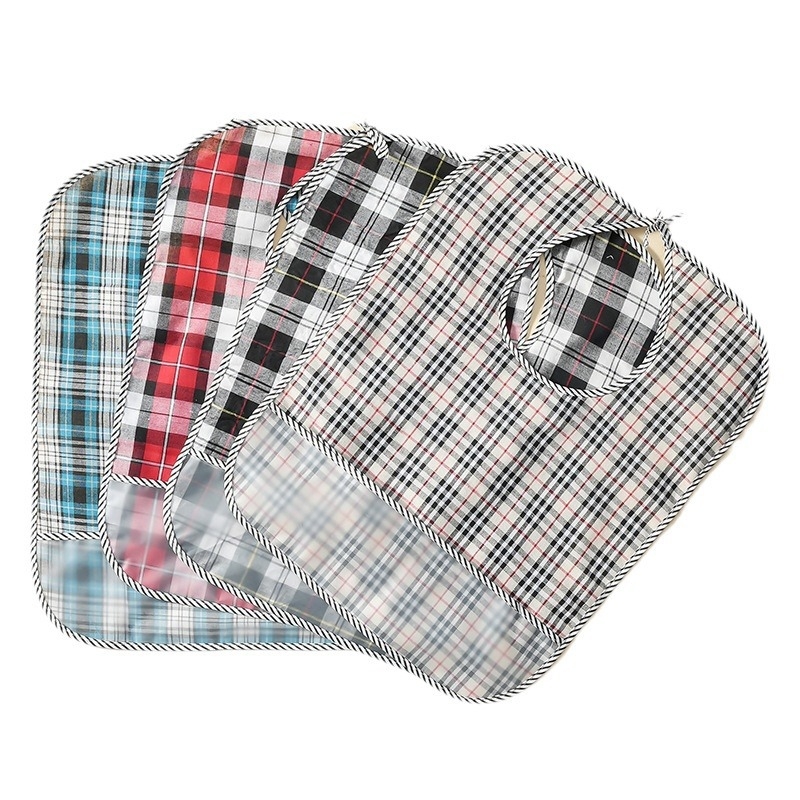Unisex pieaugušo ūdensizturīgs ēšanas bibs, poliesteru–kokvilnas audums, plaid raksts, drošības klase A