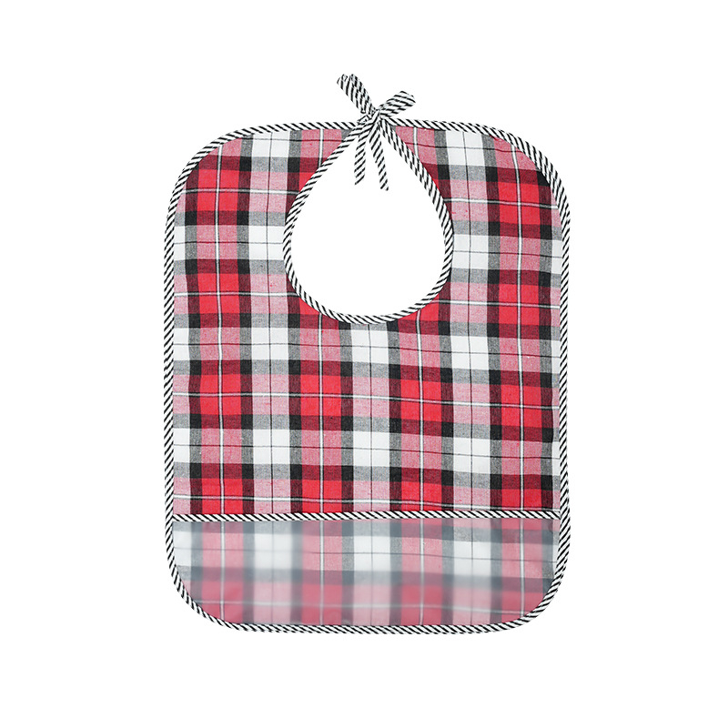 Unisex pieaugušo ūdensizturīgs ēšanas bibs, poliesteru–kokvilnas audums, plaid raksts, drošības klase A